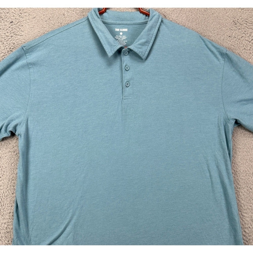 True Classic Shirt Golf Polo Adult Men 2XL Light Blue Short Sleeve Rugby Outdoor